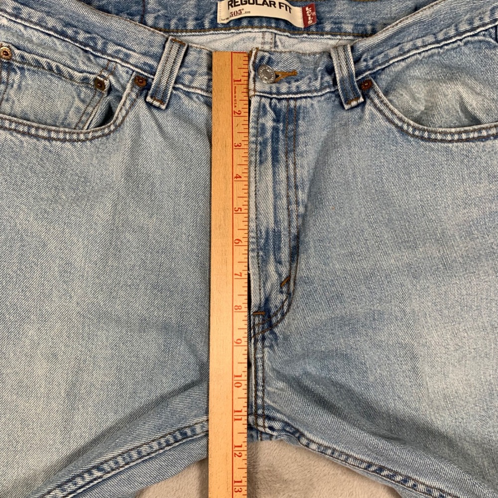 Levi's 505 Regular Fit Jeans Mens 34x29 Light Wash Straight Leg Denim - Picture 6 of 10